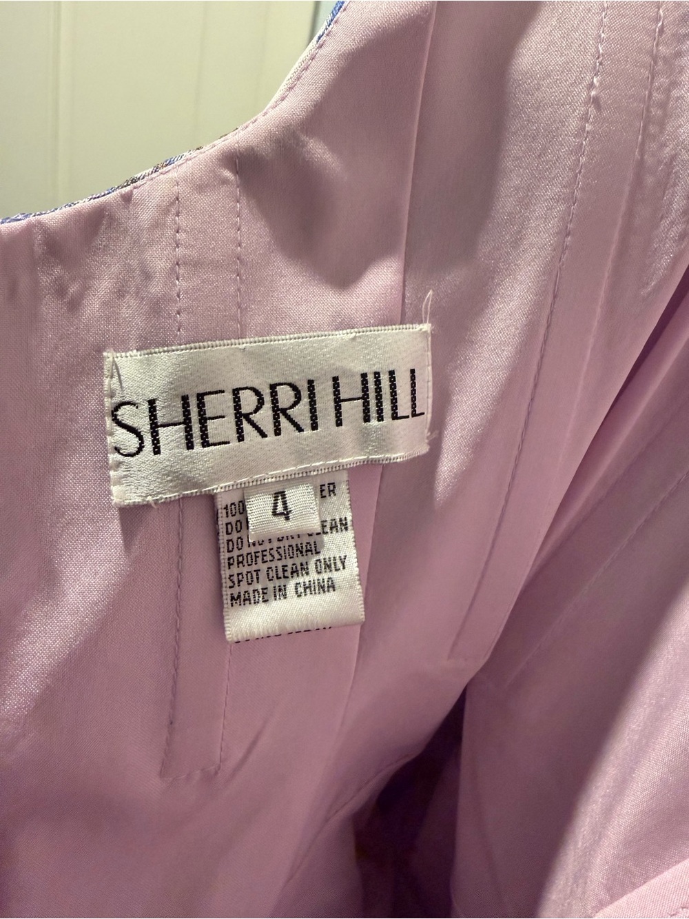 Sherri Hill 57365 Pink Lilac Floral Off-Shoulder Party Dress - Picture 3 of 5
